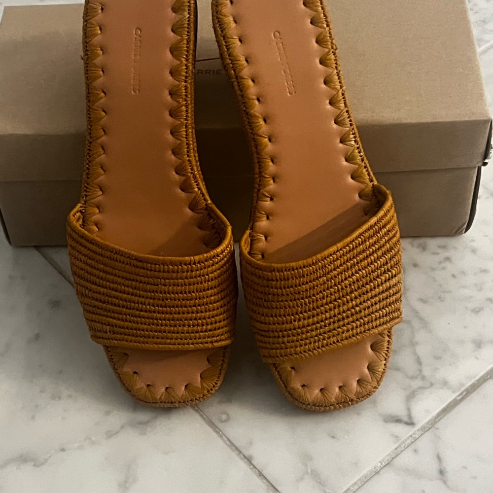 Carrie Forbes sandals in Cognac color NIB